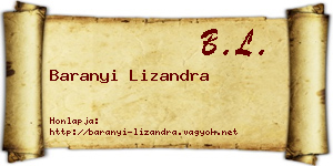 Baranyi Lizandra névjegykártya